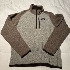 Patagonia Men's Zip-Up Sweater in Brown and Gray